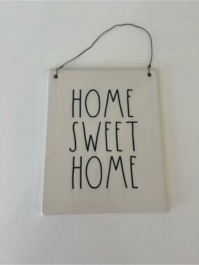 Rae Dunn White Wall Plaque with Black Lettering - 'Home Sweet Home'